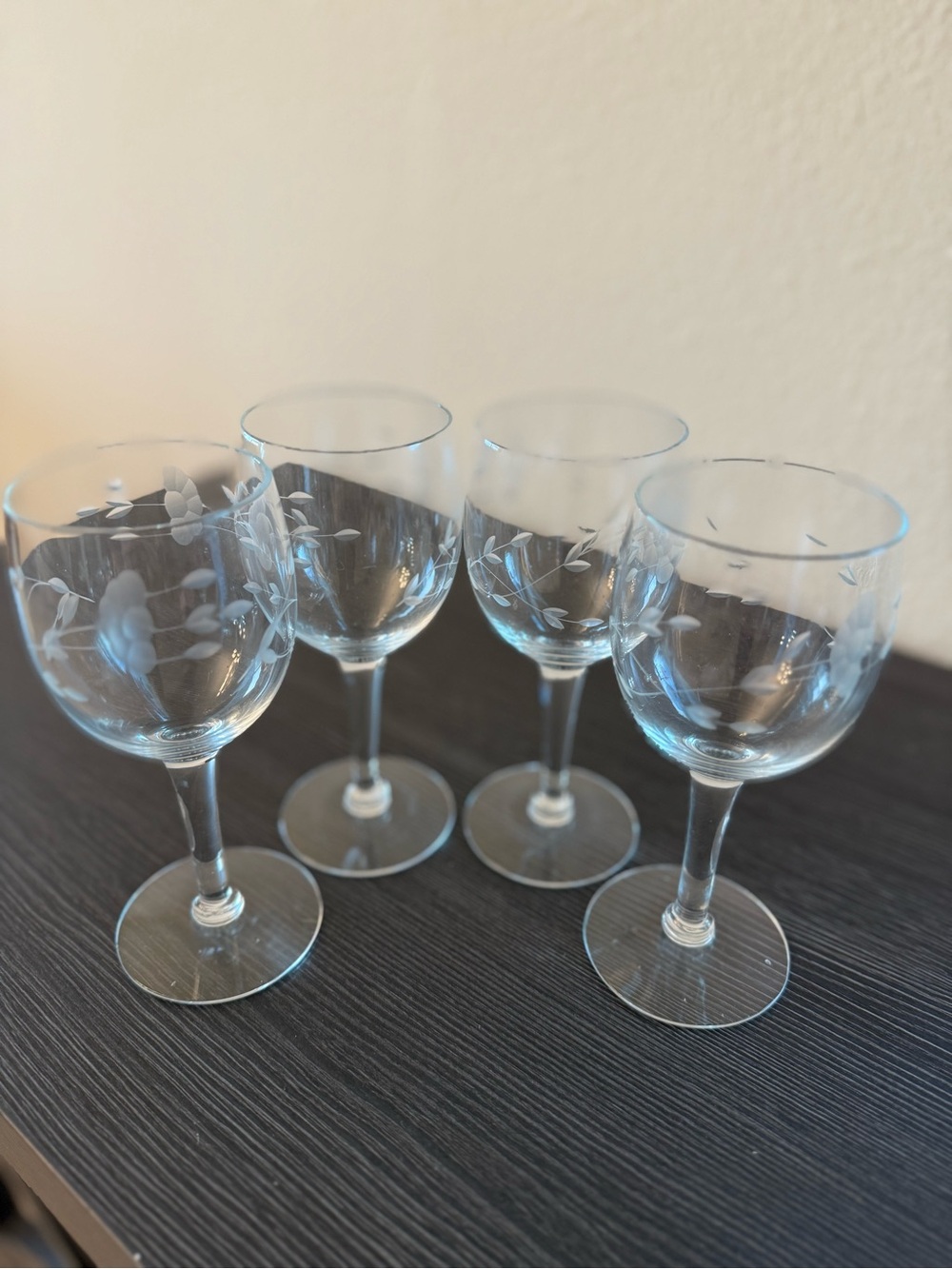 4x Vintage Princess House Heritage 6 oz Wine Glasses